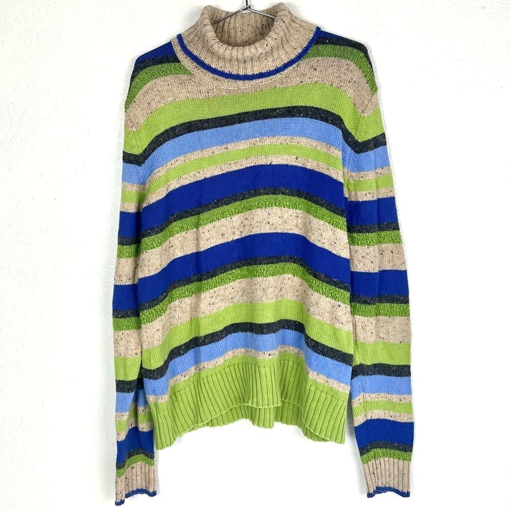 Vintage Striped Turtle Neck Sweater
